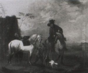 Rast Vor Dem Wirtshaus by August Querfurt
