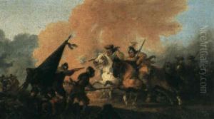 Ryttarbatalj by August Querfurt
