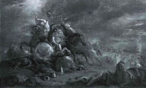 Reitergefecht Zwischen Kaiserlichen Und Turken by August Querfurt