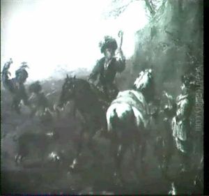 Aufbruch Zur Falkenjagd. by August Querfurt