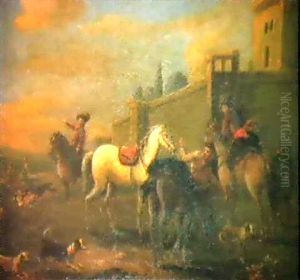 Ein Paar Jagdszenen by August Querfurt