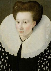 Portrat Einer Dame Mit Einer Perlenkette by Francois, the Elder Quesnel