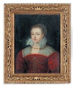 Portrait De Jeune Femme A La Robe Rouge by Francois, the Elder Quesnel