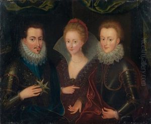 Trois Personnages, L'un Tenant Un Ordre