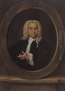 A Portrait Of A Gentleman, Wearing A Black Coat, A White Chemise And A Wig, In A Stone Cartouche