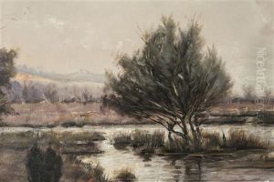 River In The Approaching Storm by Fernand Quignon