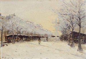 Paris, Brocante Sous La Neige A La Bastille