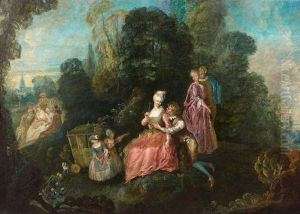 Elegante Assemblee Dans Un Parc by Pierre-Antoine Quillard