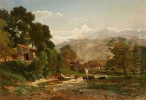 River Landscape With Cow Herds by Joseph Quinaux