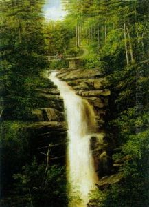 Bosgezicht Met Waterval by Joseph Quinaux