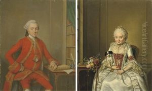 Portrait Of Gentleman Said To Be Hendrik De Roo(+ Portrait Of A Lady Said To Be Hester Constantia De Witt; 2 Works) by Jan Maurits Quinkhardt
