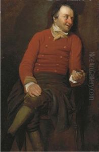 A Study Of A Man, In A Red Vest, Holding A Snuff Box In His Left Hand A Study Of A Man, In A Red Vest, Holding A Snuff Box In His Left Hand