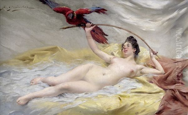 Liegende Dame Mit Papagei - view 1