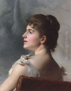 Portrait Of A Lady Seated On A Chair In A White Cocktail Dress
