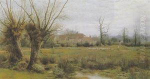 Herding Sheep Past A Hamlet