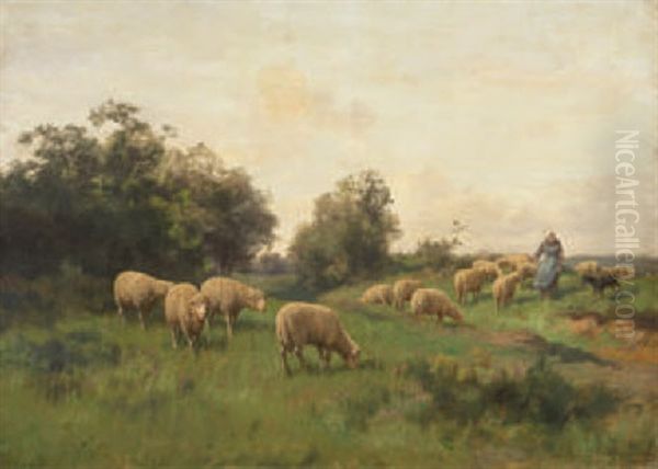 Landschaft Mit Hirtin Und Schafherde - view 1