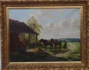 L'arrivee A La Ferme by Charles Henri Quinton