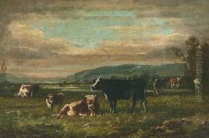 Kuhe Auf Der Weide by Clement (Charles-Henri) Quinton