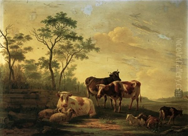 Weideidyll Mit Kuhen, Schafen Und Ziegen - view 1