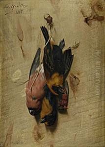 Trompe-l'oeil Med Faglar by Edouard Quitton