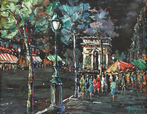 Arc De Triomphe At Night - view 1