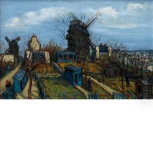 Windmill, Montmartre by Alphonse Leon Quizet