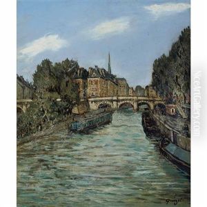 Pont Neuf Cote Du Quai Des Grands Augustins by Alphonse Leon Quizet