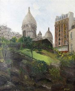 Montmartre, Le Sacre-coeur Vu Depuis Le Square Saint-pierre by Alphonse Leon Quizet