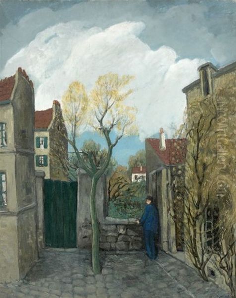 Homme Dans Une Cours Arboree - view 1