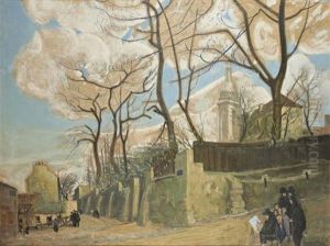 Utrillo Peignant Devant Le Lapin Agile by Alphonse Leon Quizet