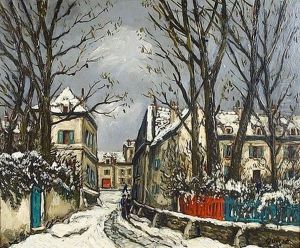 Rue Enneigee A Montmartre (ancienne Impasse Trainee) by Alphonse Leon Quizet