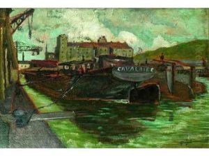 Peniche Amarree. La Seine A L'ile Seguin Peniche Amarree. La Seine A L'ile Seguin