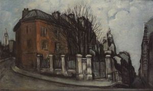 La Maison Rose A Montmartre by Alphonse Leon Quizet