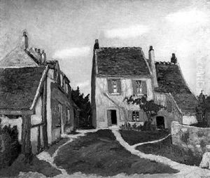 Village De Campagne by Alphonse Leon Quizet
