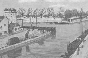 Le Canal Saint Martin by Alphonse Leon Quizet