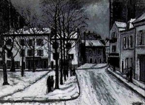 Montmartre In Winter by Alphonse Leon Quizet
