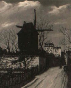Vieux Moulin A Montmartre by Alphonse Leon Quizet