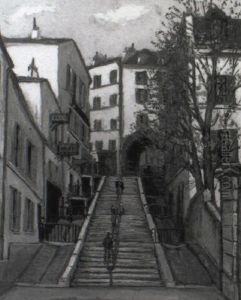 Passage Elysee Des Beaux-arts A Montmartre by Alphonse Leon Quizet