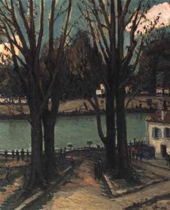 Personnages Au Bord De La Seine by Alphonse Leon Quizet