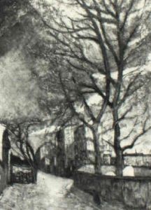 A Street In Montmartre by Alphonse Leon Quizet