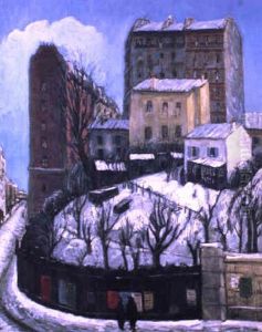 Les Affiches A Montmartre Sous La Neige by Alphonse Leon Quizet