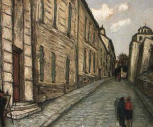 Scene De Rue, Montmartre by Alphonse Leon Quizet