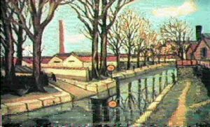 Le Canal Saint-martin by Alphonse Leon Quizet