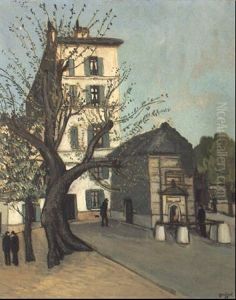 Place De Village by Alphonse Leon Quizet