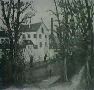 Automne Dans Un Village by Alphonse Leon Quizet