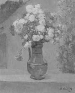Vase Mit Blumenstrauss Auf Einer Mauer Vase Mit Blumenstrauss Auf Einer Mauer
