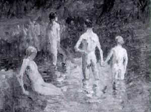 Les Baigneurs A La Riviere by Ernest Quost