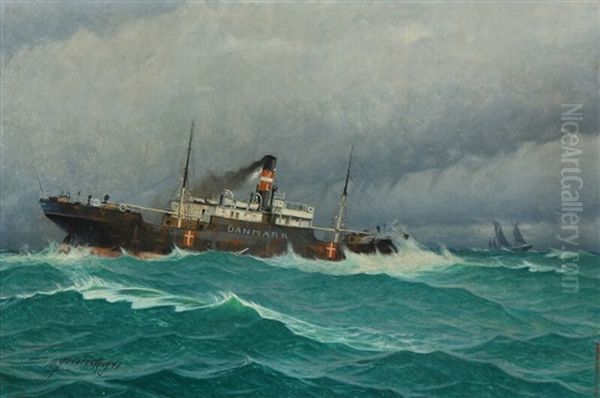 A Ship In Rough Sea - view 1