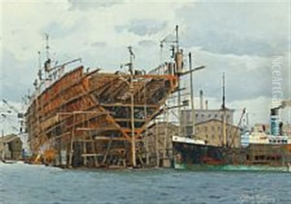 New Construction In Dry Dock At Burmeister & Wain - view 1