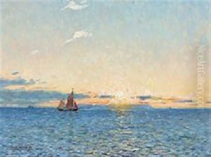 Seascape At Sunrise by Victor Qvistorff